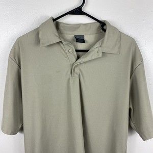 Nike Casual Performance Polo Shirt Adult Mens Medium Dri-Fit Beige Short Sleeve
